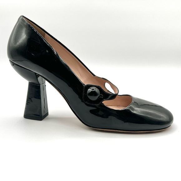 MIU MIU BLACK PATENT LEATHER PUMP MARY JANE HEELS LEATHER HEELS MADE IN ITALY 40 - Picture 14 of 14